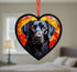 Labrador Black Stained Glass Effect Heart Suncatcher
